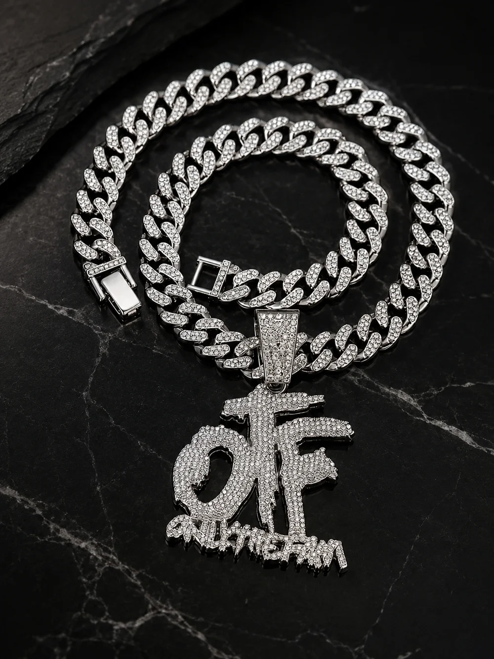 OTF Iced Out Cuban Link Necklace Set